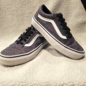 VANS Old Skool Black Glitter/Metallic Sneakers - Unisex Size: W-6.5, M 5